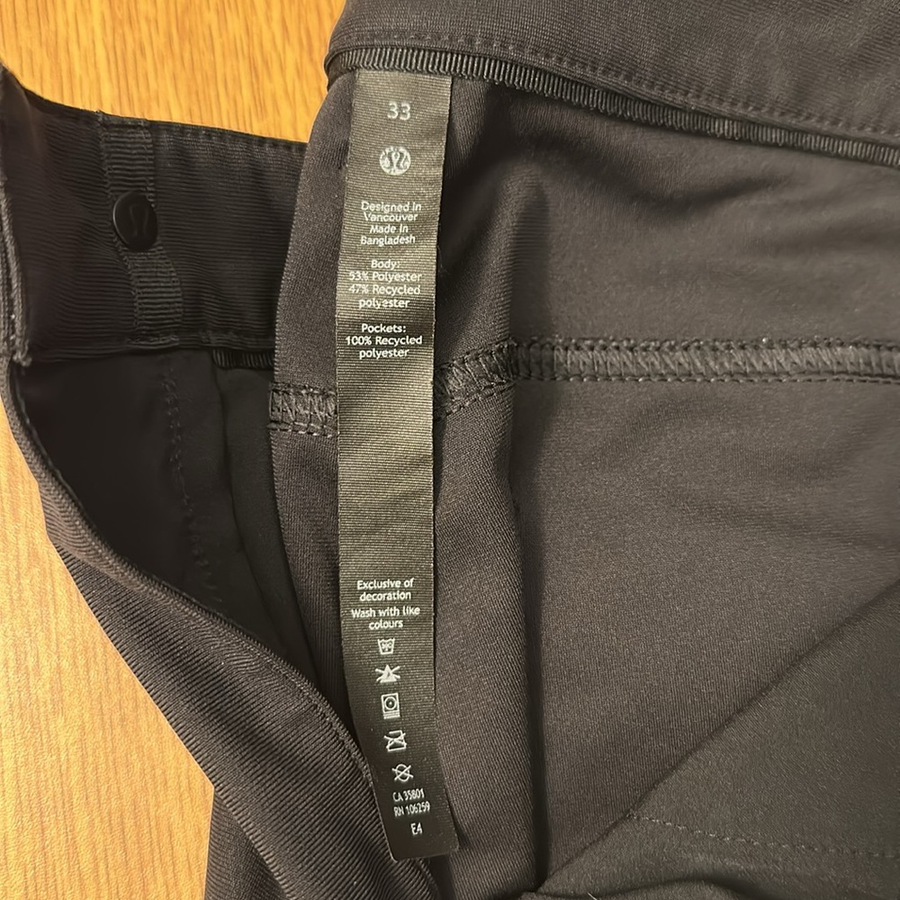 Lululemon Black Khakis Skinny Fit 33 - Picture 4 of 6